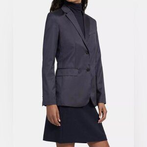 theory CLASSIC BLAZER COTTON CHINTZ B 2 Button Suit Blazer Viscose Lined Size 0‎